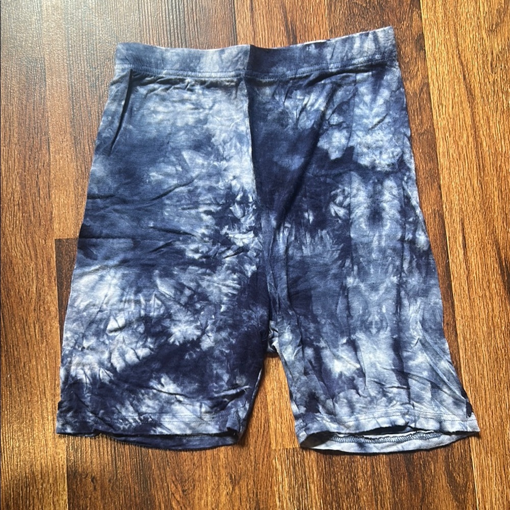 SHEIN Blue Tie-Dye Bike Shorts